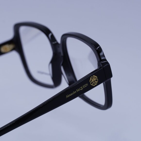 Alexander McQueen AM0286O 001 Eyeglasses Black 55mm Square Frame - Picture 9 of 10
